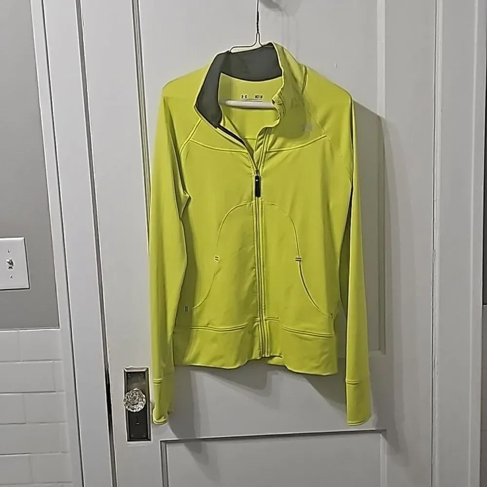 Under Armor lime green light weight zip up sz m